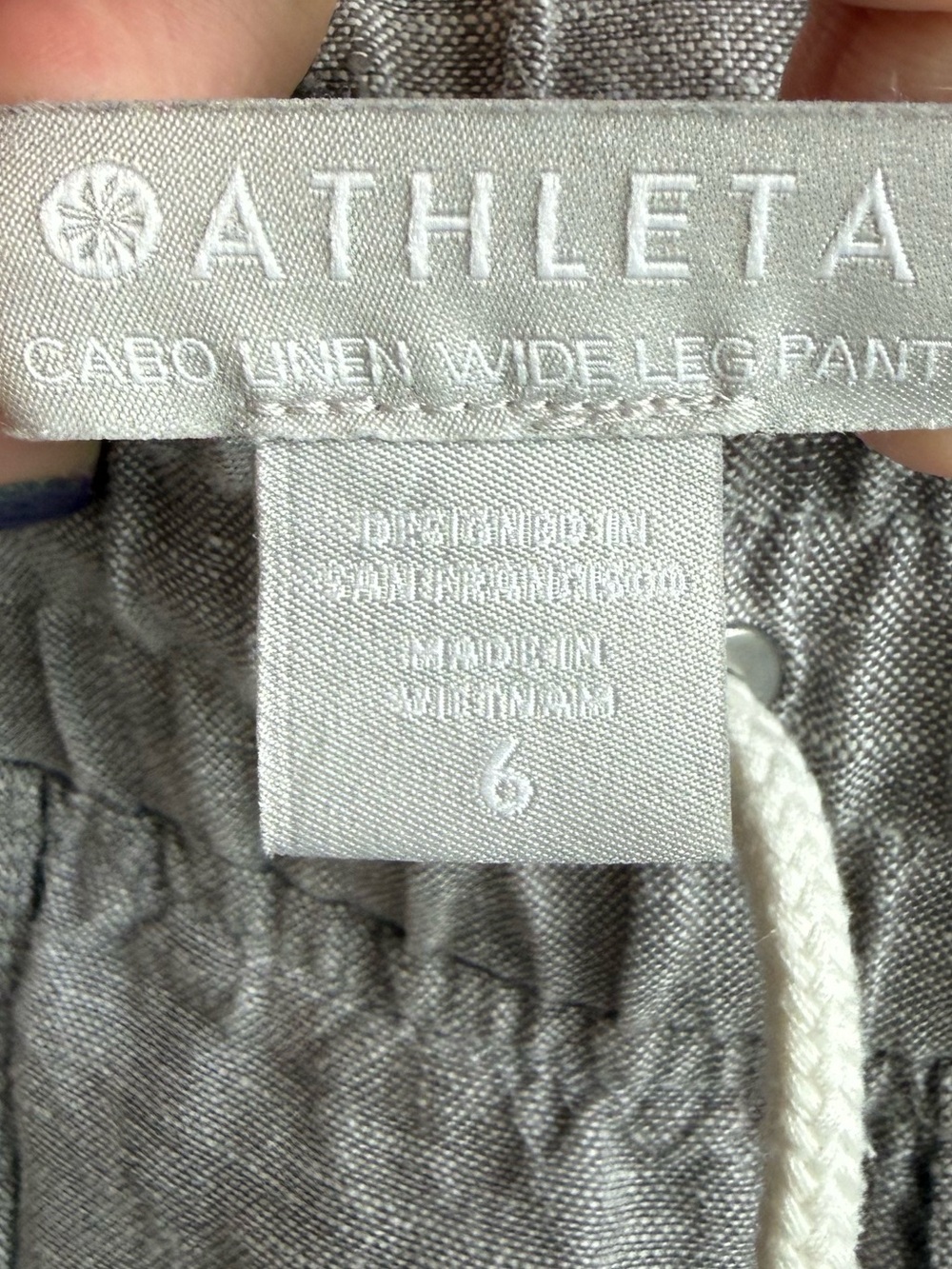 Athleta Cabo 100% Linen Wide Leg Pant Coastal Summer Casual Preppy Travel size 6 - Picture 4 of 10